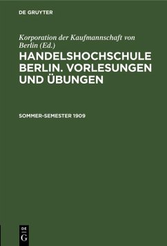 Cover Sommer-Semester 1909 (eBook, PDF)