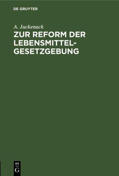 Cover Zur Reform der Lebensmittelgesetzgebung (eBook, PDF)