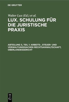 Cover Arbeits-, Steuer- und Verwaltungssachen Rechtsanwaltschaft, Oberlandesgericht (eBook, PDF)