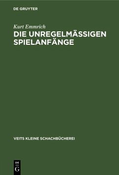 Cover Die unregelmässigen Spielanfänge (eBook, PDF)