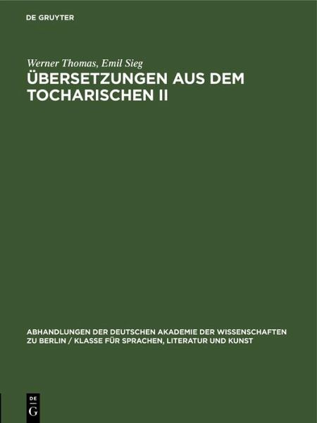 Übersetzungen aus dem Tocharischen II (eBook, PDF) Übersetzungen aus dem Tocharischen II (eBook, PDF)