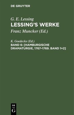 Cover [Hamburgische Dramaturgie, 1767-1769. Band 1+2] (eBook, PDF)