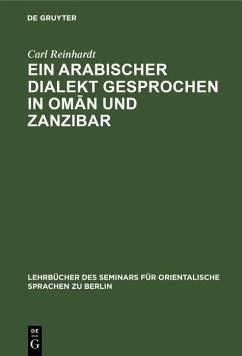 Cover Ein Arabischer Dialekt gesprochen in Oman und Zanzibar (eBook, PDF)