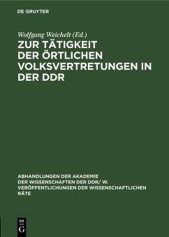 Cover Zur Tätigkeit der örtlichen Volksvertretungen in der DDR (eBook, PDF)