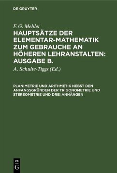 Cover Planimetrie und Arithmetik nebst den Anfangsgründen der Trigonometrie und Stereometrie und drei Anhängen (eBook, PDF)