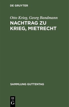 Nachtrag zu Krieg, Mietrecht (eBook, PDF) - Krieg, Otto; Bandmann, Georg