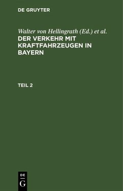 Cover Der Verkehr mit Kraftfahrzeugen in Bayern (eBook, PDF)