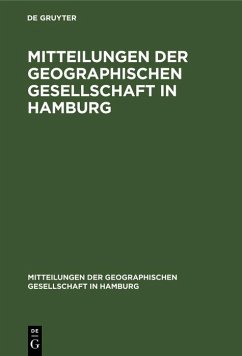 Cover Mitteilungen der Geographischen Gesellschaft in Hamburg (eBook, PDF)