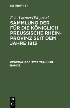 Cover General-Register zum I.-XII. Bande (eBook, PDF)
