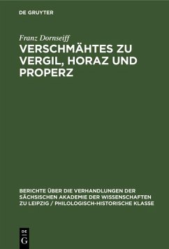 Cover Verschmähtes zu Vergil, Horaz und Properz (eBook, PDF)