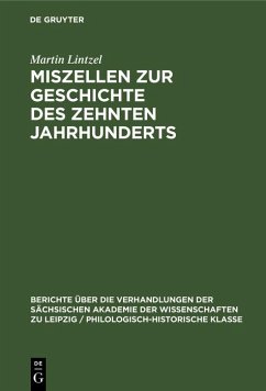 Cover Miszellen zur Geschichte des zehnten Jahrhunderts (eBook, PDF)