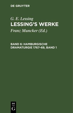 Cover Hamburgische Dramaturgie 1767-69, Band 1 (eBook, PDF)