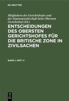 Cover Entscheidungen des Obersten Gerichtshofes für die Britische Zone in Zivilsachen. Band 1, Heft 3 (eBook, PDF)