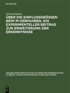 Cover Über die Einflussgrössen beim M-Verfahren. Ein experimenteller Beitrag zur Erweiterung der Erkenntnisse (eBook, PDF)