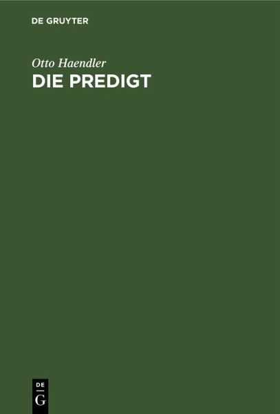 Die Predigt (eBook, PDF)