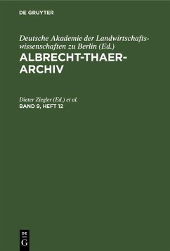 Cover Albrecht-Thaer-Archiv. Band 9, Heft 12 (eBook, PDF)