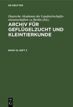 Cover Archiv für Geflügelzucht und Kleintierkunde. Band 15, Heft 3 (eBook, PDF)