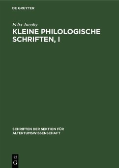 Cover Kleine Philologische Schriften, I (eBook, PDF)