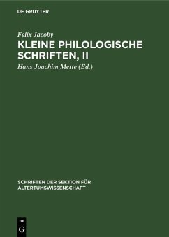 Cover Kleine Philologische Schriften, II (eBook, PDF)