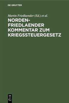 Cover Norden-Friedlaender Kommentar zum Kriegssteuergesetz (eBook, PDF)