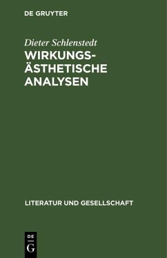 Wirkungsästhetische Analysen (eBook, PDF) - Schlenstedt, Dieter