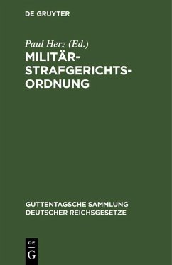 Militärstrafgerichtsordnung (eBook, PDF)