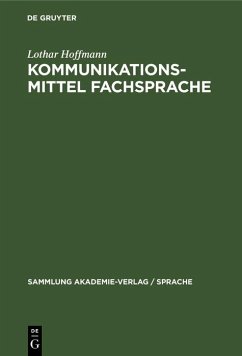 Kommunikationsmittel Fachsprache (eBook, PDF) - Hoffmann, Lothar