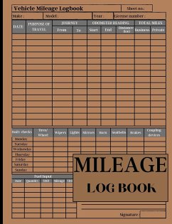 Mileage Log Book for Taxes: Mileage Odometer For Small Business And Personal Use Automotive Daily Tracking Miles Record Book / Odometer Tracker Lo - Mirel, Szekely