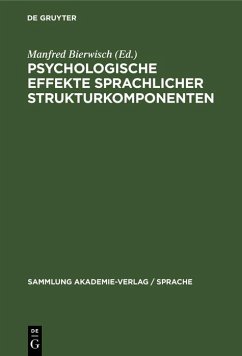 Cover Psychologische Effekte sprachlicher Strukturkomponenten (eBook, PDF)