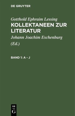 A - J (eBook, PDF) - Lessing, Gotthold Ephraim
