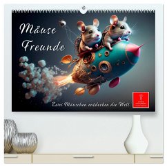 Mäuse Freunde (hochwertiger Premium Wandkalender 2024 DIN A2 quer), Kunstdruck in Hochglanz