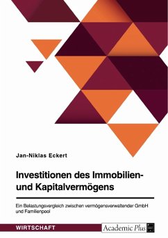 Investitionen des Immobilien- und Kapitalvermögens. Ein Belastungsvergleich zwischen vermögensverwaltender GmbH und Familienpool - Eckert, Jan-Niklas