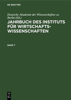 Cover Jahrbuch des Instituts für Wirtschaftswissenschaften. Band 7 (eBook, PDF)