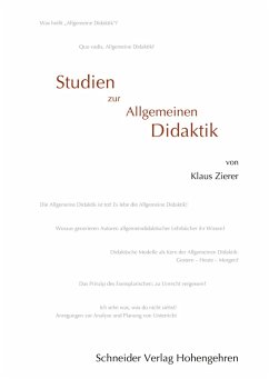 Studien zur Allgemeinen Didaktik (eBook, PDF) - Zierer, Klaus