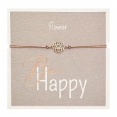 Armband - "Be Happy" - rosévergoldet - Blume