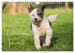 Fröhliche Hunde (Wandkalender 2024 DIN A4 quer), CALVENDO Monatskalender