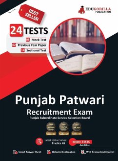 Punjab Patwari Recruitment Exam 2023 - 8 Mock Tests, 14 Sectional Tests and 2 Previous Year Papers (1400 Solved Questions) with Free Access To Online Tests - Edugorilla Prep Experts