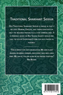 Traditional Shakharit Siddur - Paperback - Vega, Ruben