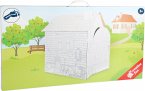 Small foot 10015 - Spielhaus Häuschen aus Bastelkarton zum Bemalen, Pappe, Höhe 88cm, creative&fun