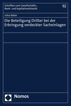 Die Beteiligung Dritter bei der Erbringung verdeckter Sacheinlagen (eBook, PDF) - Balan, Julius