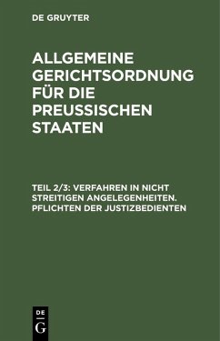 Cover Verfahren in nicht streitigen Angelegenheiten. Pflichten der Justizbedienten (eBook, PDF)