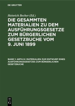 Cover Materialien zum Entwurf eines Ausführungsgesetzes zum Bürgerlichen Gesetzbuche (eBook, PDF)