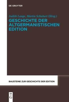 Geschichte der altgermanistischen Edition (eBook, PDF) Cover Geschichte der altgermanistischen Edition (eBook, PDF)