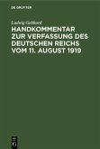 Handkommentar zur Verfassung des Deutschen Reichs vom 11. August 1919 (eBook, PDF)