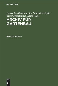 Cover Archiv für Gartenbau. Band 13, Heft 4 (eBook, PDF)
