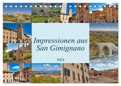 Impressionen aus San Gimignano (Tischkalender 2024 DIN A5 quer), CALVENDO Monatskalender - Meisenzahl, Jessica