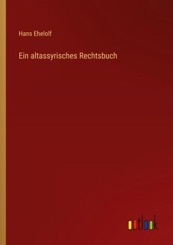 Cover Ein altassyrisches Rechtsbuch