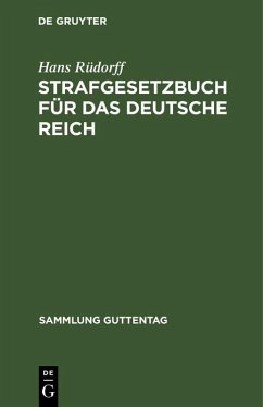 Cover Strafgesetzbuch für das Deutsche Reich (eBook, PDF)