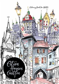 Cities, Houses, Castles Coloring Book for Adults - Grafik, Musterstück