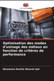 Optimisation des modes d'usinage des métaux en fonction de critères de performance